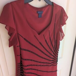 Ladies Scarlet Polyester Fabric